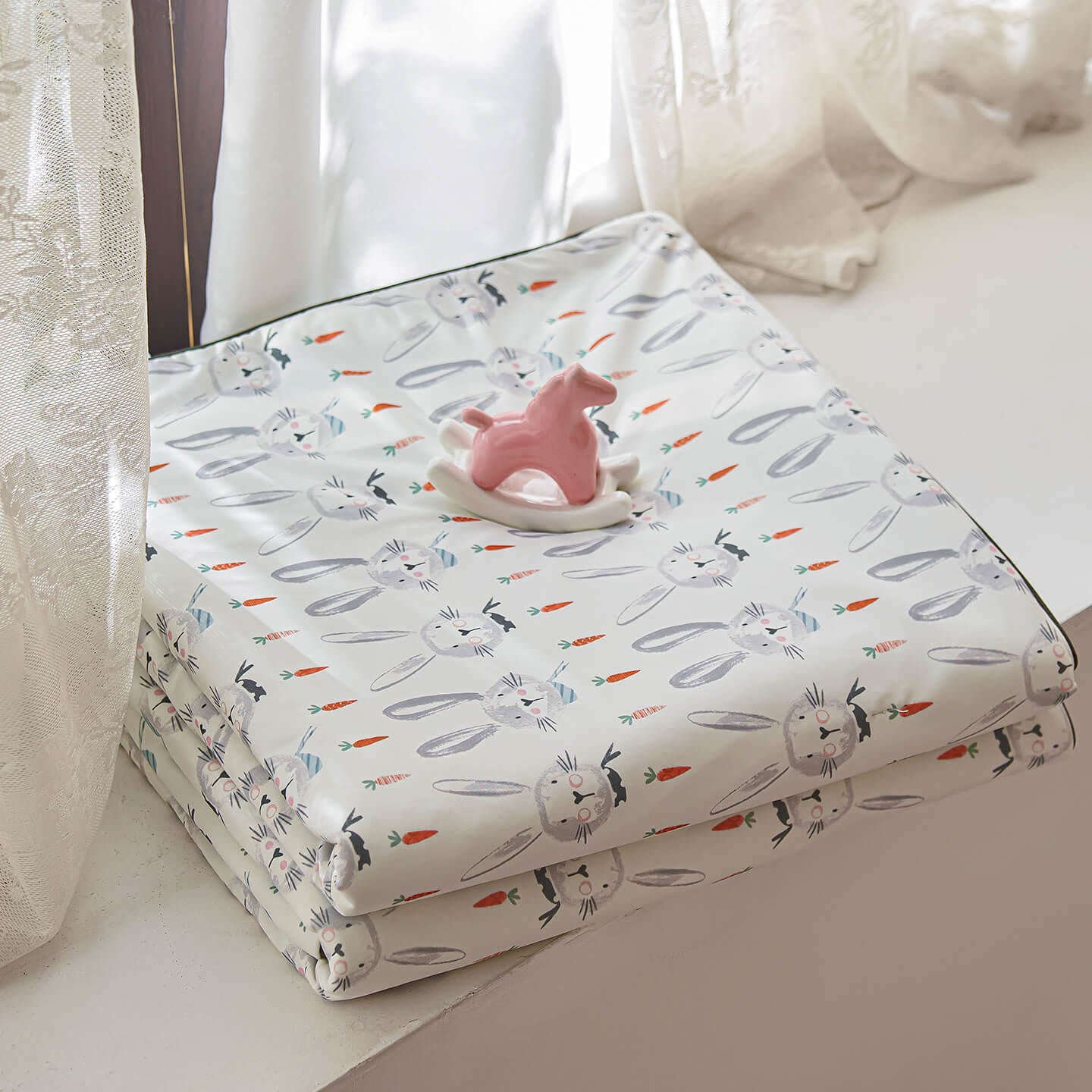 Willowmere Aimi Bunny Cooling Comforter & Lightweight Summer Quilt - Aimi Pastel - Full / Queen - image 7