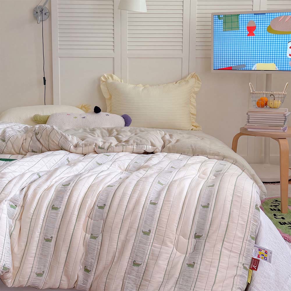 Willowmere Little Dino - Little Moments Infant-Grade Reversible Cotton Comforters - Little Dino - Full / Queen - Heavyweight - image 2
