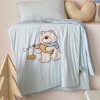 Willowmere Doodle Bear Applique Embroidery Instant-Cooling Summer Quilt - image 3