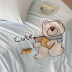 Willowmere Doodle Bear Applique Embroidery Instant-Cooling Summer Quilt - image 4