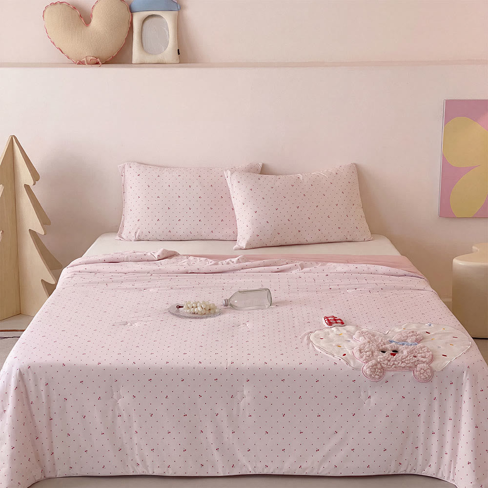 Willowmere Hopeful Bunny Applique Embroidery Instant-Cooling Summer Quilt - image 0