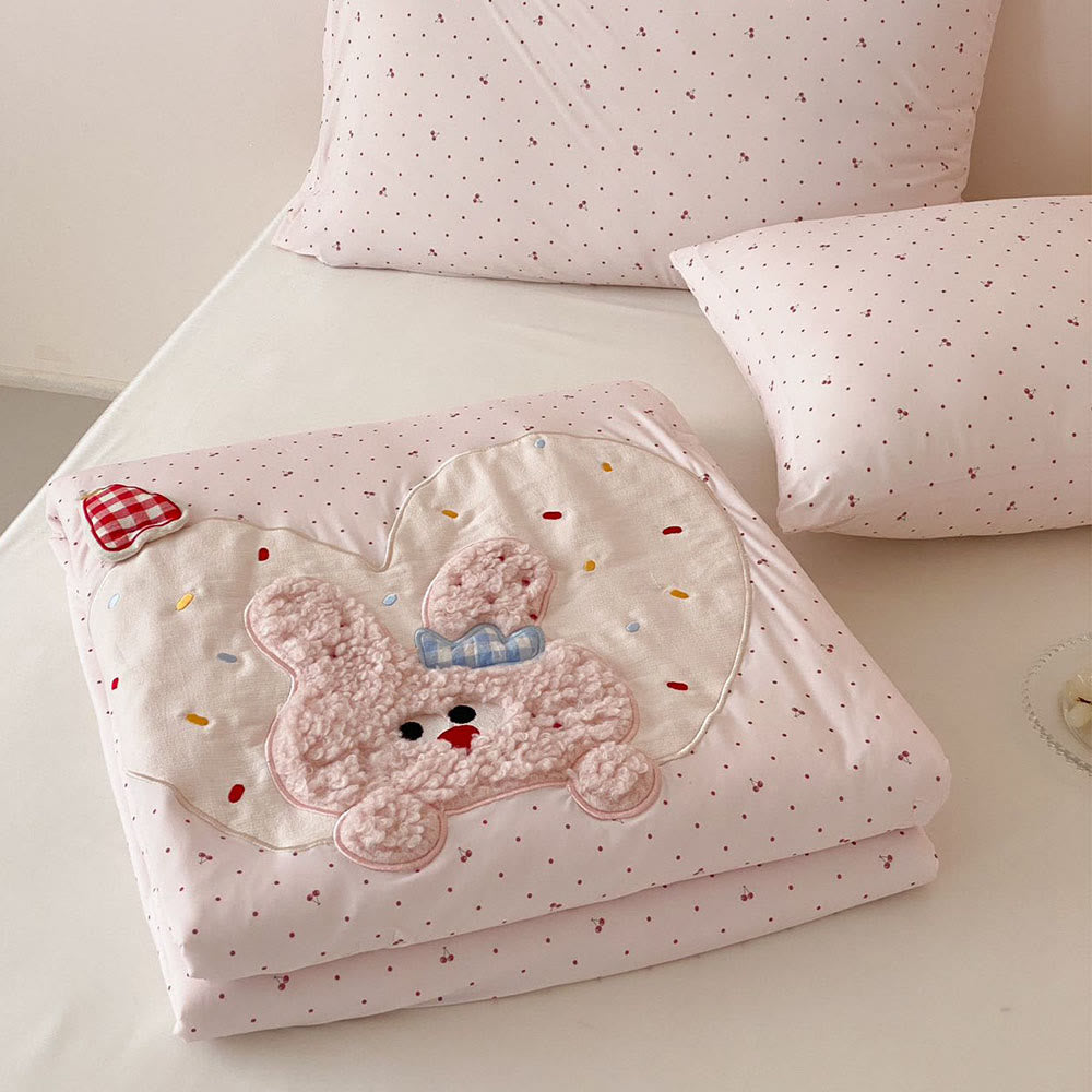 Willowmere Hopeful Bunny Applique Embroidery Instant-Cooling Summer Quilt - Hopeful Bunny - Full / Queen - image 1