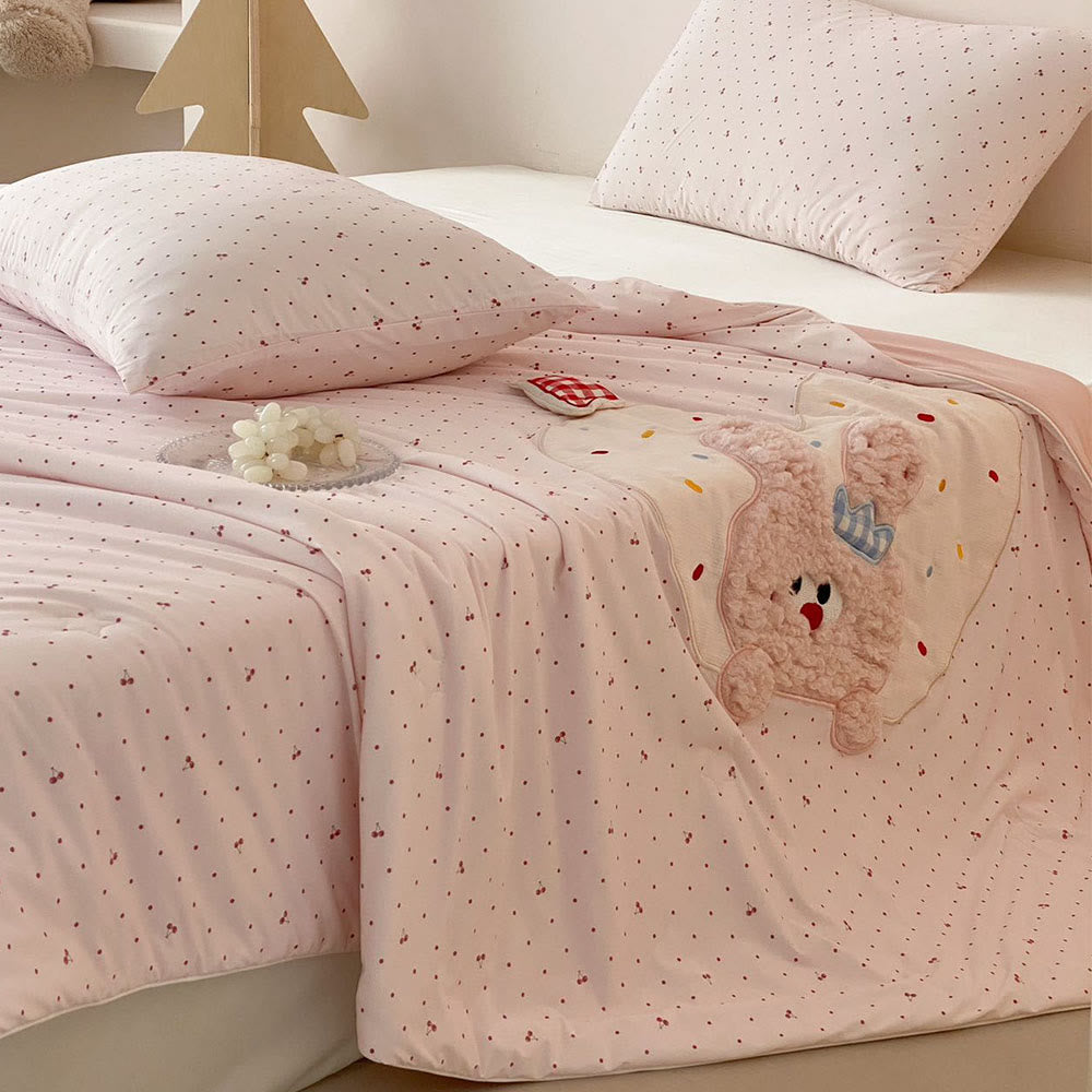 Willowmere Hopeful Bunny Applique Embroidery Instant-Cooling Summer Quilt - image 5
