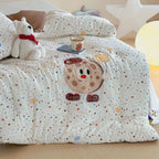 Willowmere Cocoa Cookie Pocket Star Candy Applique Cotton Double Gauze Comforter - image 4