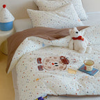 Willowmere Cocoa Cookie Pocket Star Candy Applique Cotton Double Gauze Comforter - image 2