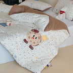 Willowmere Cocoa Cookie Pocket Star Candy Applique Cotton Double Gauze Comforter - image 3
