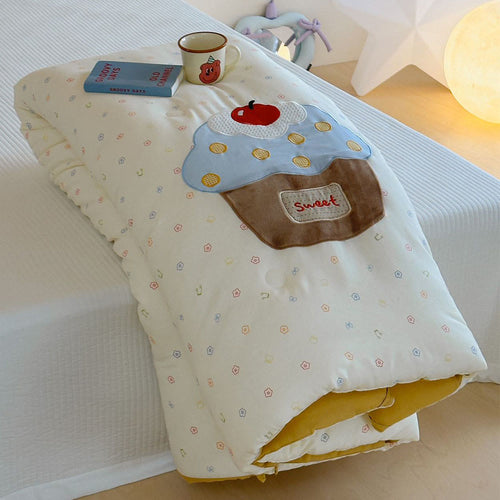 Willowmere Cherry Jam Pocket Star Candy Applique Cotton Double Gauze Comforter - Cherry Jam - Full / Queen - Heavyweight - image 1