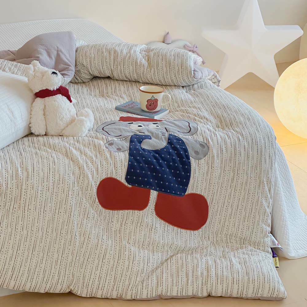 Willowmere Charming Cap Elephant Pocket Applique Cotton Double Gauze Comforter - image 2