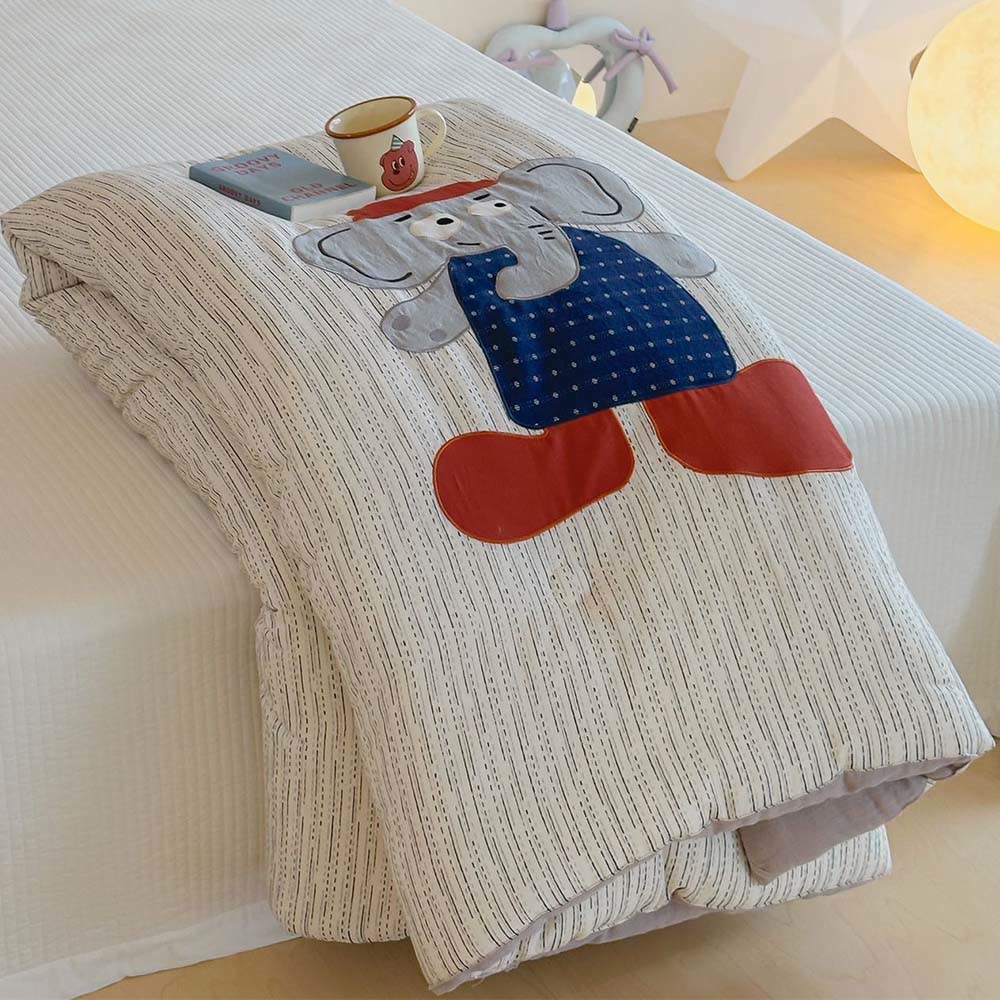 Willowmere Charming Cap Elephant Pocket Applique Cotton Double Gauze Comforter - image 3