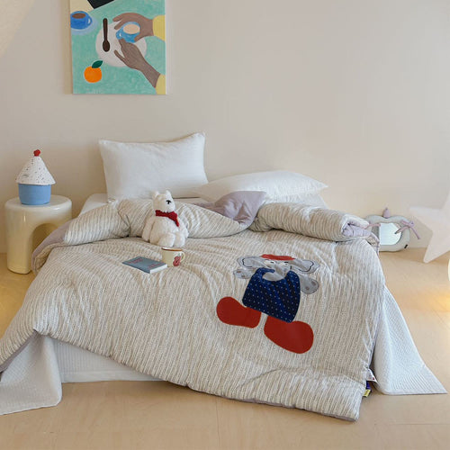 Willowmere Charming Cap Elephant Pocket Applique Cotton Double Gauze Comforter - image 0