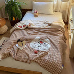 Willowmere Tata Kitten Cotton Linen Applique Hand-Stitched Quilt - image 8