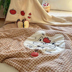 Willowmere Tata Kitten Cotton Linen Applique Hand-Stitched Quilt - image 5