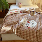 Willowmere Tata Kitten Cotton Linen Applique Hand-Stitched Quilt - image 3