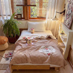 Willowmere Tata Kitten Cotton Linen Applique Hand-Stitched Quilt - image 0