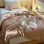 Willowmere Tata Kitten Cotton Linen Applique Hand-Stitched Quilt - image 7