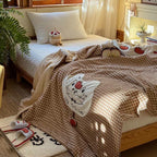 Willowmere Tata Kitten Cotton Linen Applique Hand-Stitched Quilt - image 2