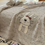 Willowmere Domi Bunny Cotton Linen Applique Hand-Stitched Quilt - image 5