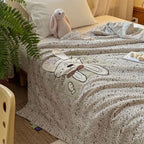 Willowmere Domi Bunny Cotton Linen Applique Hand-Stitched Quilt - image 8