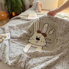 Willowmere Domi Bunny Cotton Linen Applique Hand-Stitched Quilt - image 4