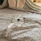 Willowmere Domi Bunny Cotton Linen Applique Hand-Stitched Quilt - image 3