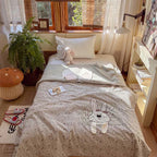 Willowmere Domi Bunny Cotton Linen Applique Hand-Stitched Quilt - image 0