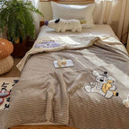 Willowmere Curly Pup Cotton Linen Applique Hand-Stitched Quilt - image 8