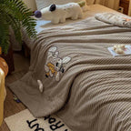 Willowmere Curly Pup Cotton Linen Applique Hand-Stitched Quilt - image 7