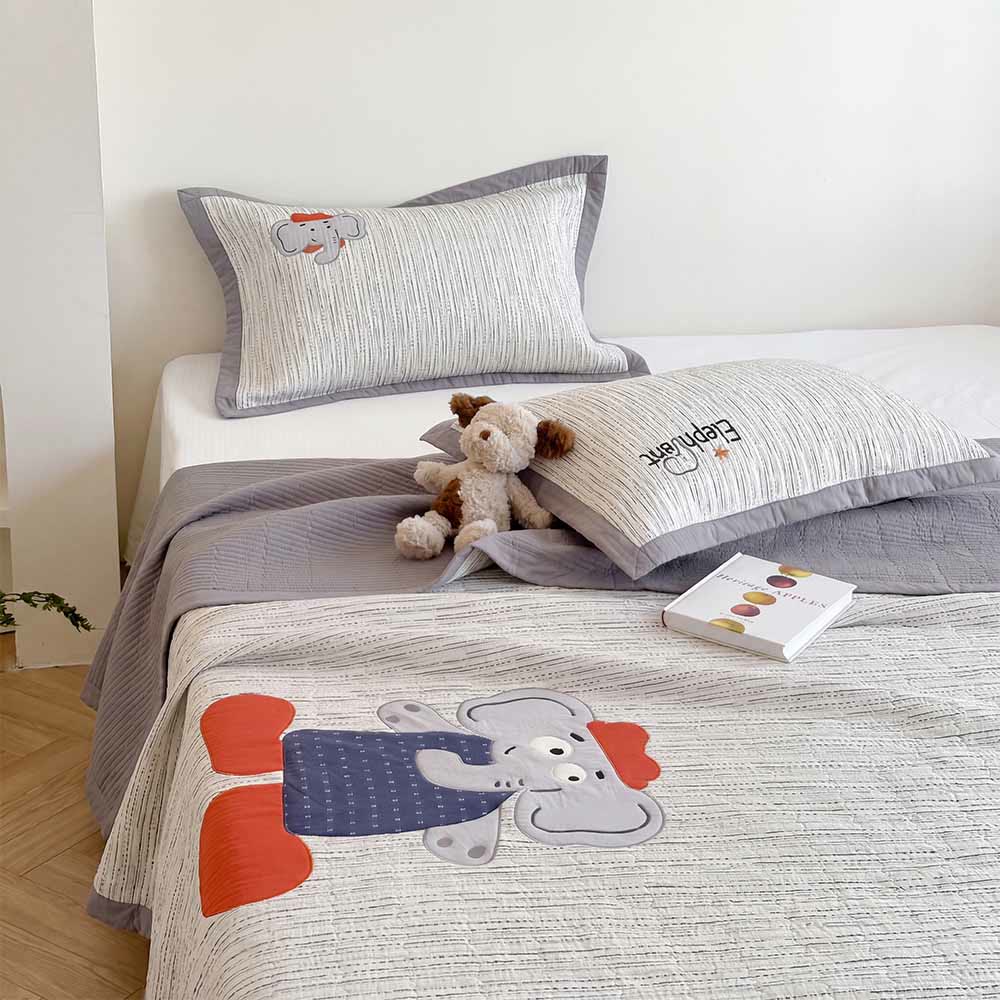 Willowmere Cap Elephant Washed Cotton Double Gauze Coverlet 3-Piece Set - image 16