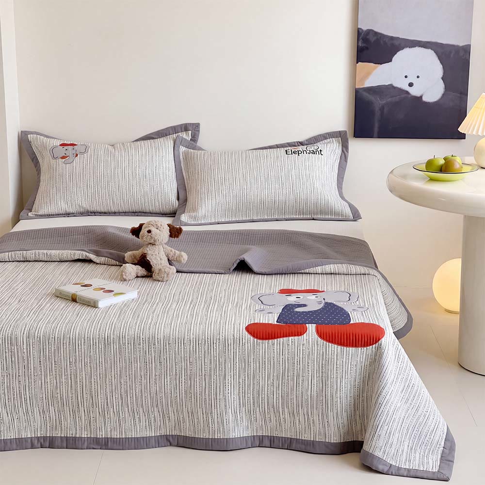 Willowmere Cap Elephant Washed Cotton Double Gauze Coverlet 3-Piece Set - image 18