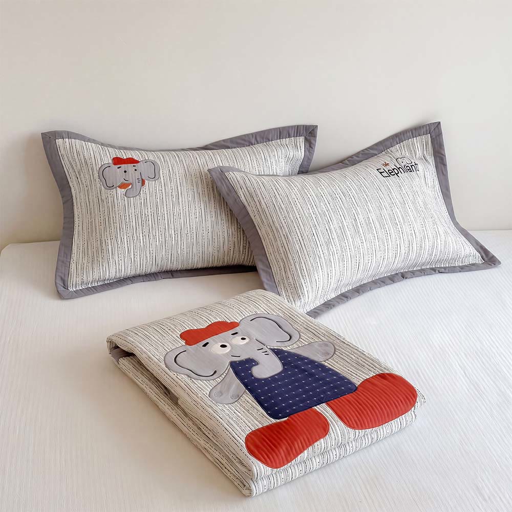Willowmere Cap Elephant Washed Cotton Double Gauze Coverlet 3-Piece Set - image 14