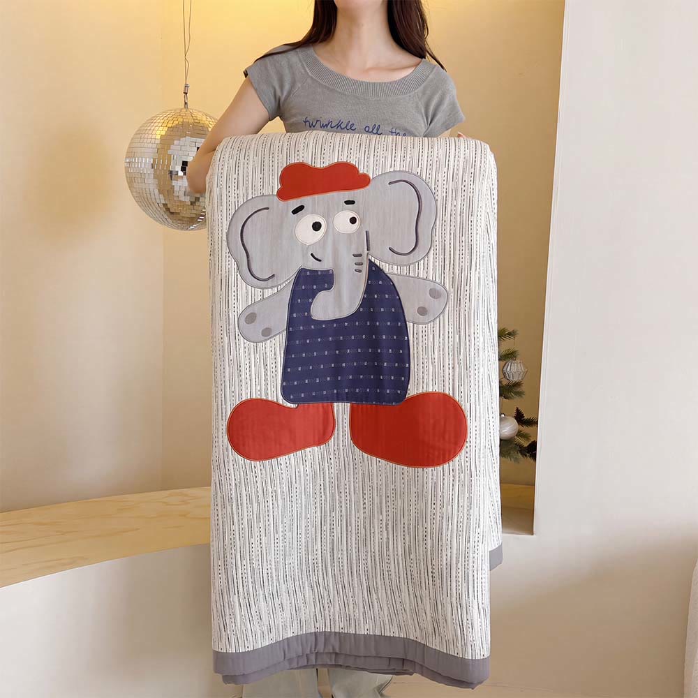 Willowmere Cap Elephant Washed Cotton Double Gauze Coverlet 3-Piece Set - image 2