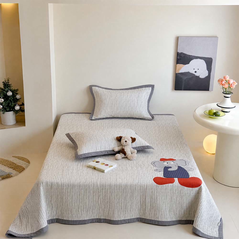 Willowmere Cap Elephant Washed Cotton Double Gauze Coverlet 3-Piece Set - image 17