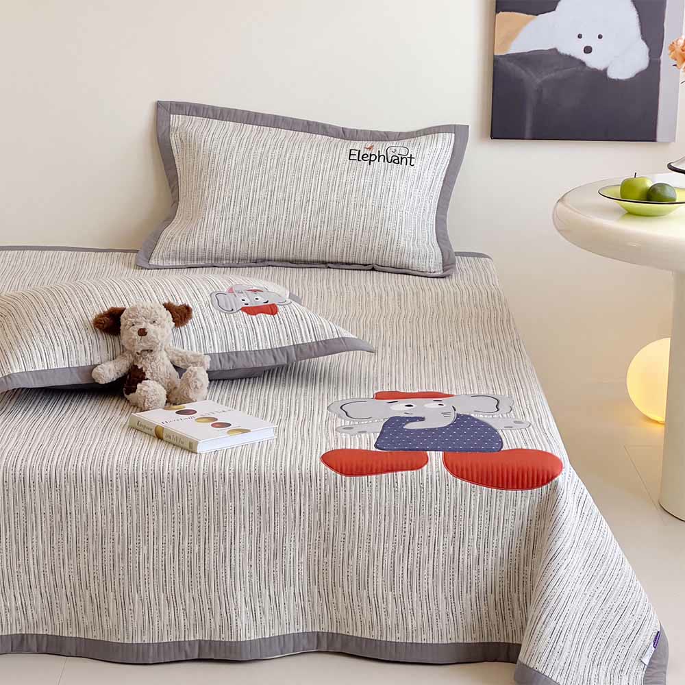 Willowmere Cap Elephant Washed Cotton Double Gauze Coverlet 3-Piece Set - image 12