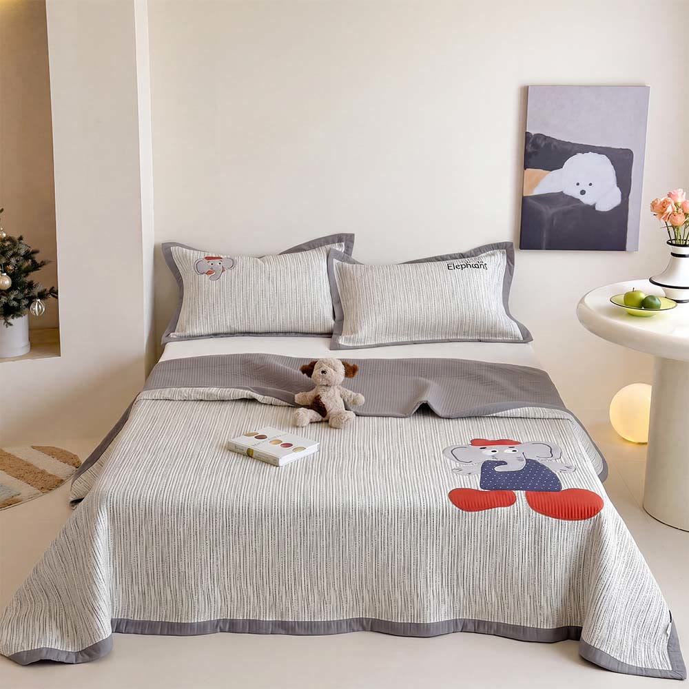 Willowmere Cap Elephant Washed Cotton Double Gauze Coverlet 3-Piece Set - image 11