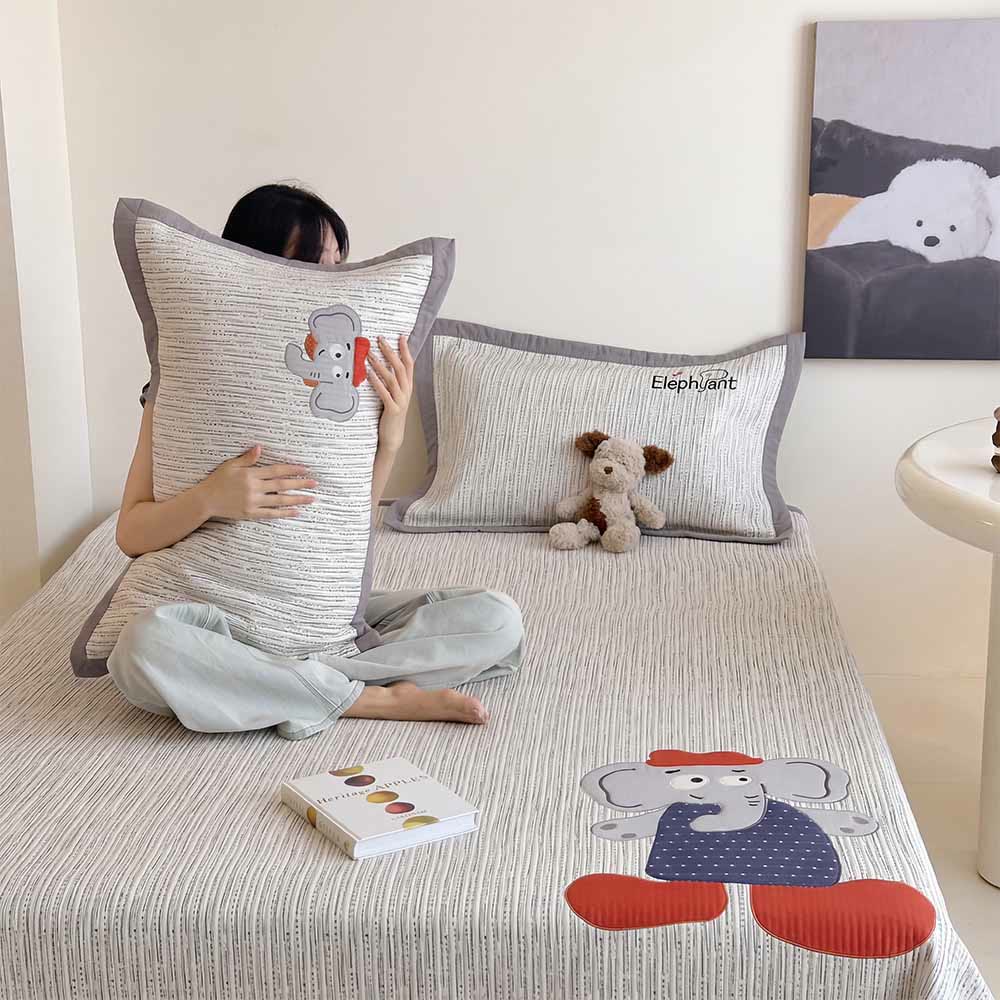 Willowmere Cap Elephant Washed Cotton Double Gauze Coverlet 3-Piece Set - image 4