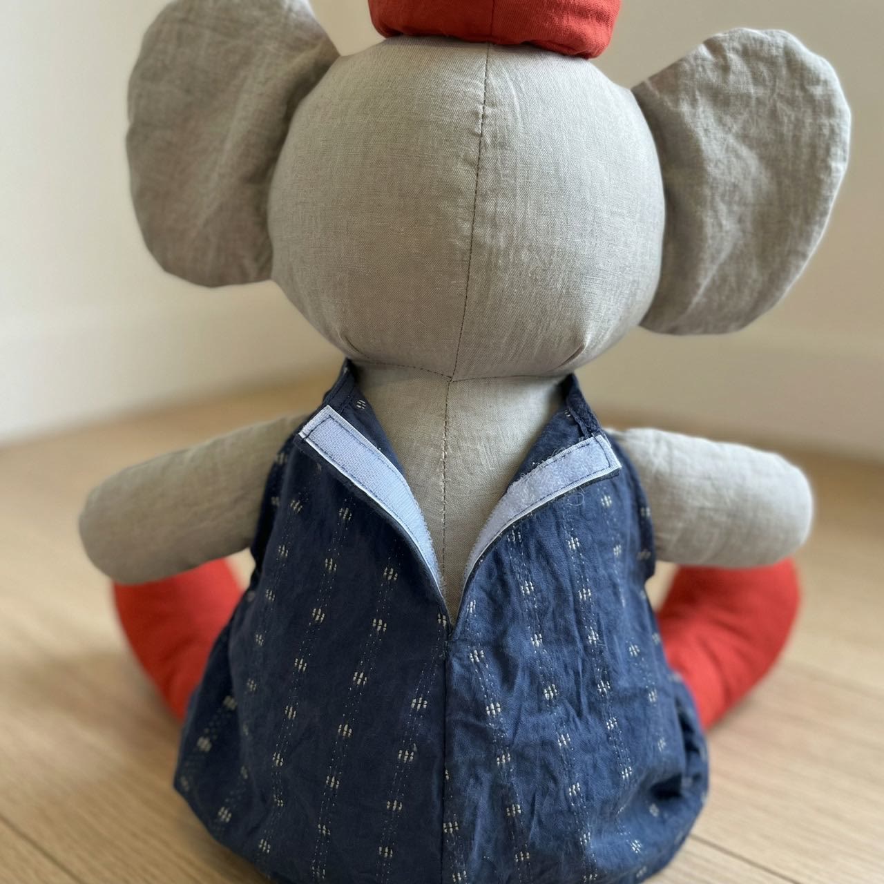Willowmere Red Cap Elephant Handcrafted Cotton Decorative Plush Toy - image 4