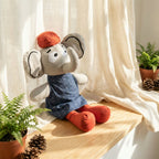 Willowmere Red Cap Elephant Handcrafted Cotton Decorative Plush Toy - image 0