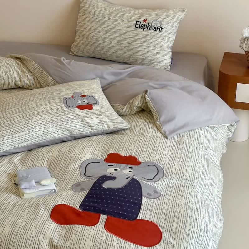 Willowmere Cap Elephant 100% Muslin Gauze Cotton 4 Pieces Bedding Set - image 3