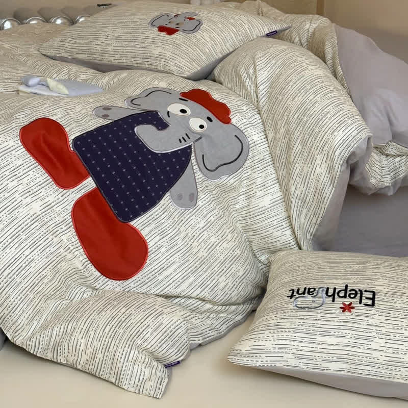 Willowmere Cap Elephant 100% Muslin Gauze Cotton 4 Pieces Bedding Set - image 4