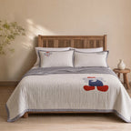 Willowmere Cap Elephant Washed Cotton Double Gauze Coverlet 3-Piece Set - Cap Elephant - Queen - image 2