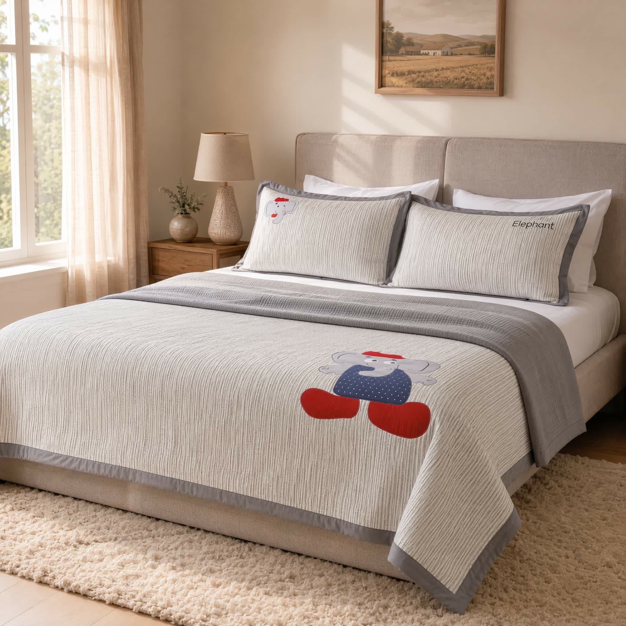 Willowmere Cap Elephant Washed Cotton Double Gauze Coverlet 3-Piece Set - image 0