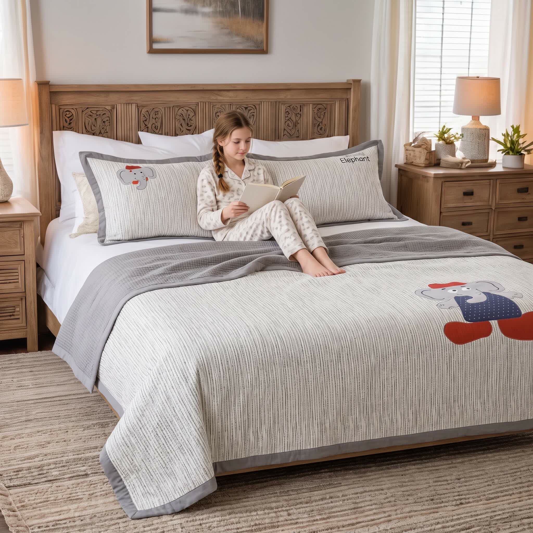 Willowmere Cap Elephant Washed Cotton Double Gauze Coverlet 3-Piece Set - image 1