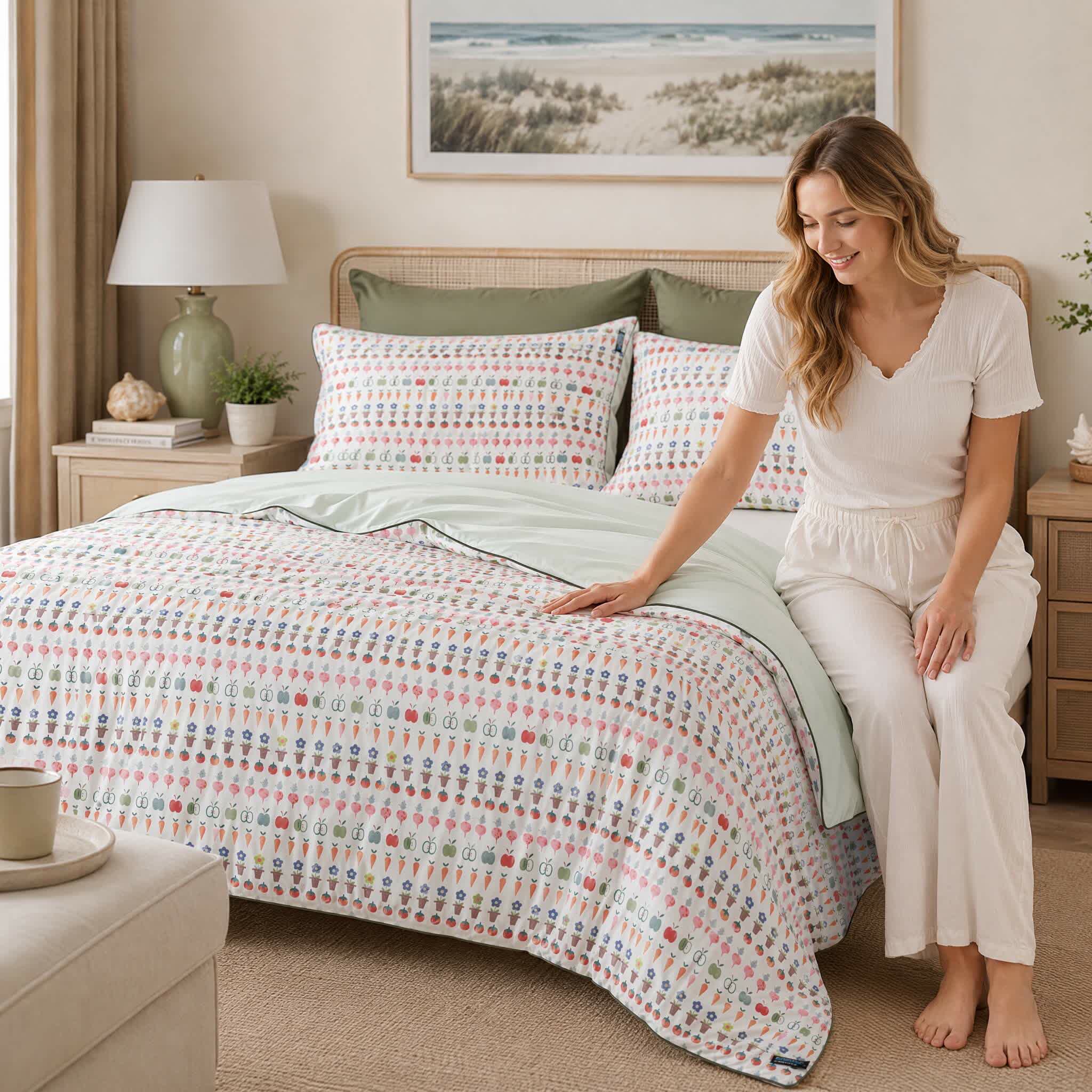 Willowmere Ximi Cream Minimalist Reversible Instant-Cooling Comforter - image 1