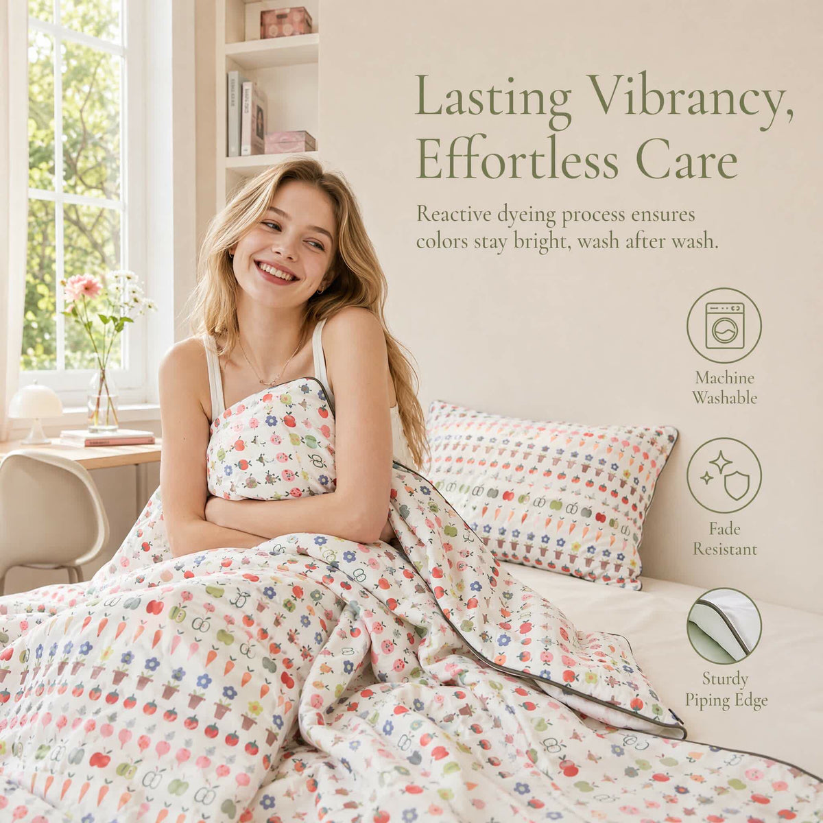 Willowmere Ximi Cream Minimalist Reversible Instant-Cooling Comforter - image 6